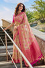 Premium Peach Pink Linen Cotton Woven Designer Saree for Women