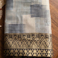 Elegant Grey Linen Cotton Woven Designer Saree for Women