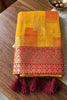 Elegant Mustard Yellow Linen Cotton Woven Designer Saree for Women