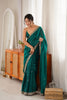 Graceful Teal Green Fendy Satin Saree Beads Embroidery Work for Women