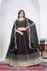Elegant Black Art Silk Designer Lehenga Choli Set with Embroidery Work and Dupatta for Wedding