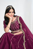 Stylish Wine Art Silk Designer Lehenga Choli Set with Embroidery Work and Dupatta for Wedding