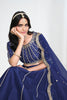 Awesome Navy Blue Art Silk Designer Lehenga Choli Set with Embroidery Work and Dupatta for Wedding