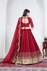 Wonderful Red Art Silk Designer Lehenga Choli Set with Embroidery Work and Dupatta for Wedding