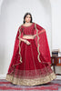 Wonderful Red Art Silk Designer Lehenga Choli Set with Embroidery Work and Dupatta for Wedding