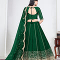 Refreshing Green Art Silk Designer Lehenga Choli Set with Embroidery Work and Dupatta for Wedding