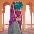 Stylish Purple Soft Silk Woven Designer Saree for Women