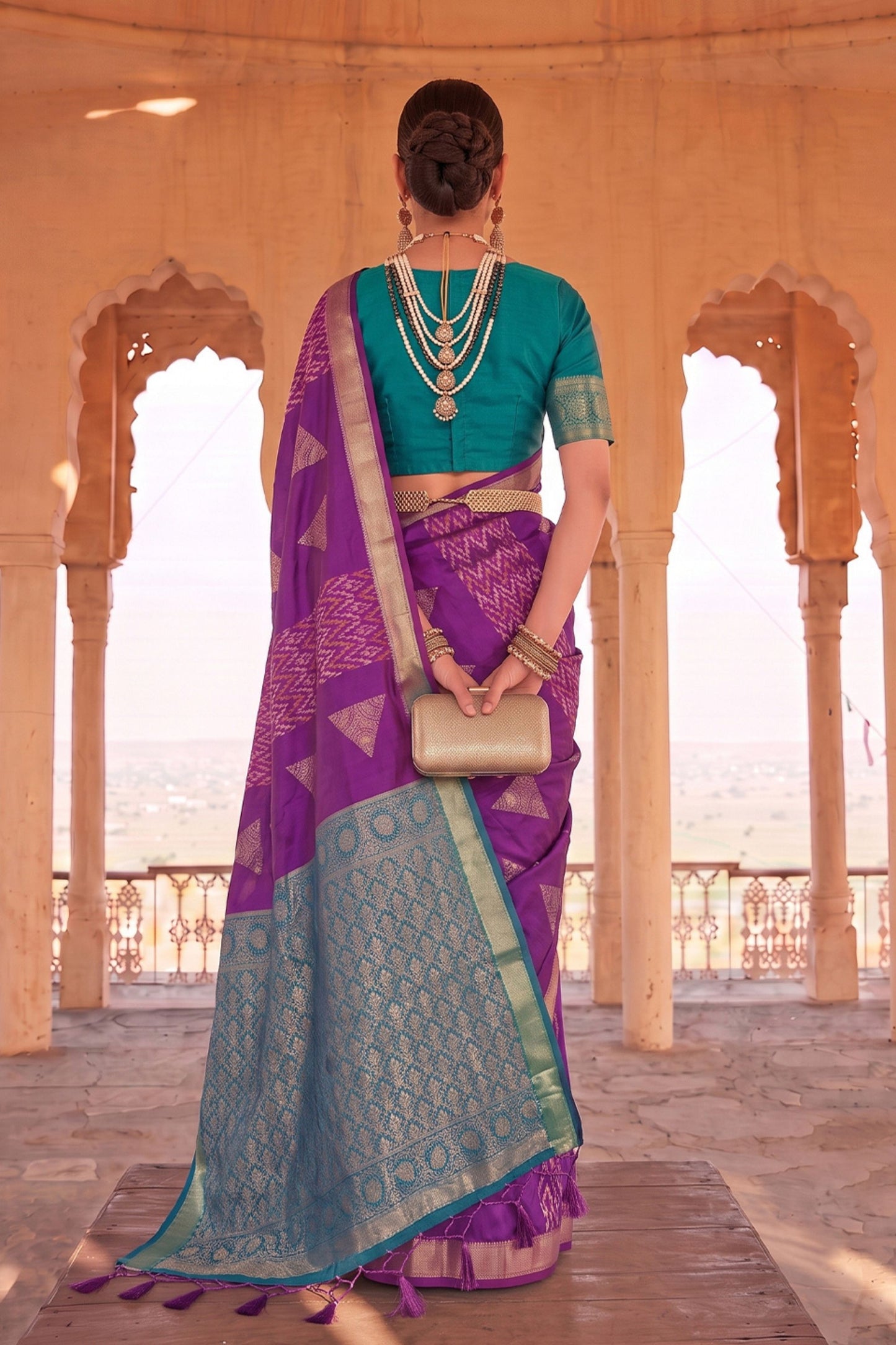 Stylish Purple Soft Silk Woven Designer Saree for Women