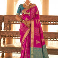Vibrant Rani Pink Soft Silk Woven Designer Saree for Women