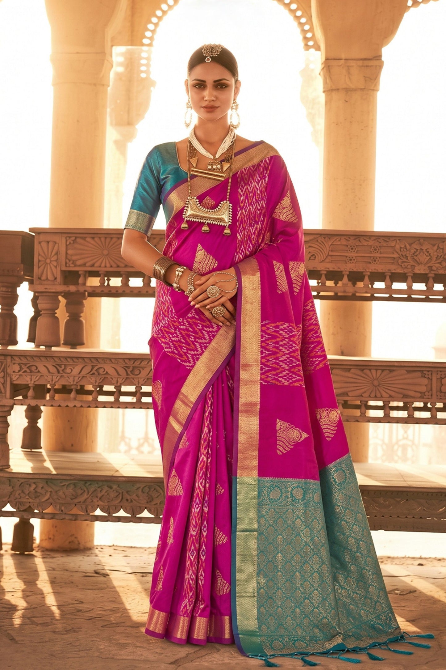 Vibrant Rani Pink Soft Silk Woven Designer Saree for Women