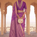 Beautiful Purple Soft Silk Woven Saree Border for Women