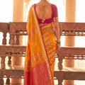 Wonderful Orange Soft Silk Woven Designer Saree for Women