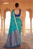 Stunning Teal Blue Soft Silk Woven Saree for Women