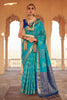 Stunning Teal Blue Soft Silk Woven Saree for Women