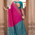 Elegant Rani Pink Soft Silk Woven Designer Saree for Women