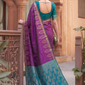 Stunning Purple Soft Silk Woven Designer Saree for Women