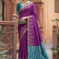 Stunning Purple Soft Silk Woven Designer Saree for Women