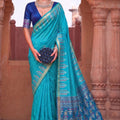 Royal Blue Soft Silk Woven Designer Saree for Women