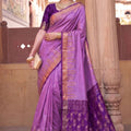 Stylish Lavender Purple Soft Silk Woven Designer Saree for Women