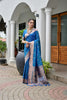 Royal Blue Banarasi Silk Weaving Saree with Zari Border