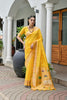 Premium Yellow Banarasi Silk Weaving Saree with Zari Border