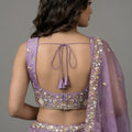 Stylish Lavender Tissue Silk Embroidered Designer Lehenga Choli with Dupatta for Wedding