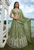 Refreshing Olive Green Chiffon Embroidered Designer Lehenga Choli with Dupatta for Wedding