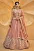 Lovely Peach Pink Embroidered Designer Lehenga Choli with Dupatta for Wedding