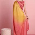Stunning Yellow Satin Pedding Saree Printed Blouse for Women