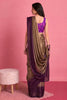 Graceful Brown Satin Saree Printed Blouse for Women