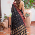 Elegant Black Soft Silk Woven Designer Saree for Women