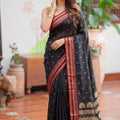 Elegant Black Soft Silk Woven Designer Saree for Women