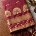 Beautiful Maroon Soft Silk Woven Designer Saree Border for Women
