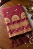 Beautiful Maroon Soft Silk Woven Designer Saree Border for Women