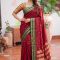 Beautiful Maroon Soft Silk Woven Designer Saree Border for Women