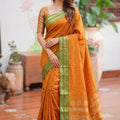 Gracefull Orange Soft Silk Woven Designer Saree Border for Women