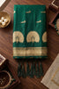 Lovely Rama Green Soft Silk Woven Designer Saree Maroon Border for Women