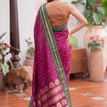 Gorgeous Rani Pink Soft Silk Woven Designer Saree Border for Women