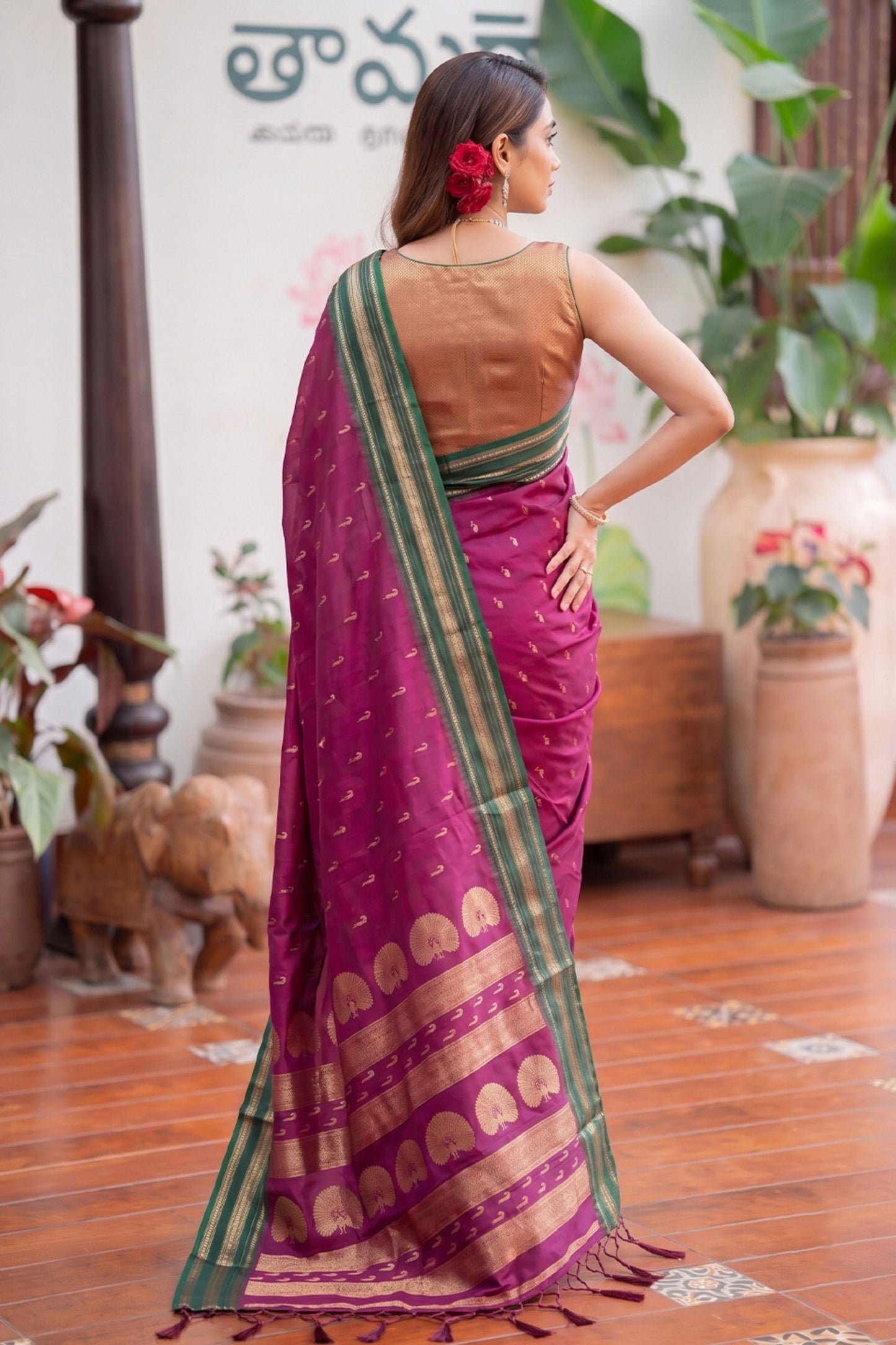 Gorgeous Rani Pink Soft Silk Woven Designer Saree Border for Women