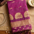 Gorgeous Rani Pink Soft Silk Woven Designer Saree Border for Women