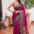Gorgeous Rani Pink Soft Silk Woven Designer Saree Border for Women