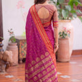 Beautiful Rani Pink Soft Silk Woven Designer Saree Border for Women