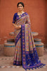 Vibrant Grey Patola Silk Woven Meenakari Jacquard Designer Saree for Women