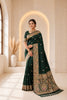 Graceful Bottle Green Banarasi Silk Woven Jacquard Designer Saree for Women
