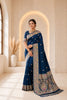 Royal Blue Banarasi Silk Woven Jacquard Designer Saree for Women