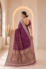 Stylish Purple Banarasi Silk Woven Jacquard Designer Saree for Women