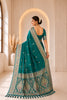 Vibrant Teal Green Banarasi Silk Woven Jacquard Designer Saree for Women
