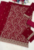 Elegant Rani Pink Georgette Straight Salwar Suit Embroidery Work Dupatta