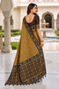 Stylish Mustard Brown Patola Silk Woven Meenakari Jacquard Saree for Women