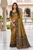 Stylish Mustard Brown Patola Silk Woven Meenakari Jacquard Saree for Women